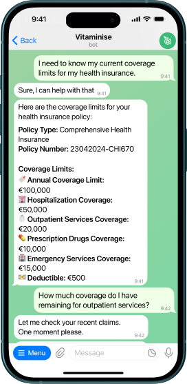 Vitaminise Chatbot Customer Support