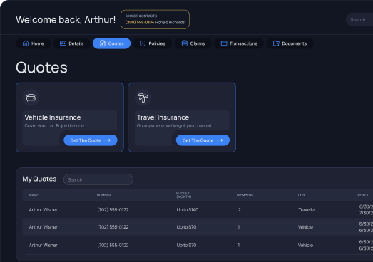 Instant quotes and effortless tracking