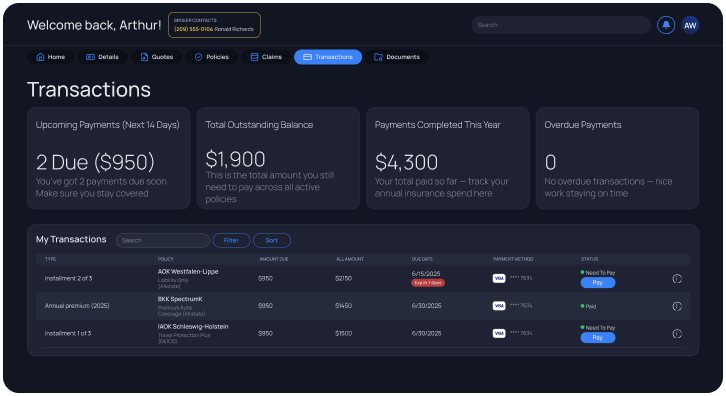 Instant quotes and effortless tracking