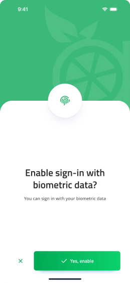 Vitaminise Mobile App Sign-In Biometric