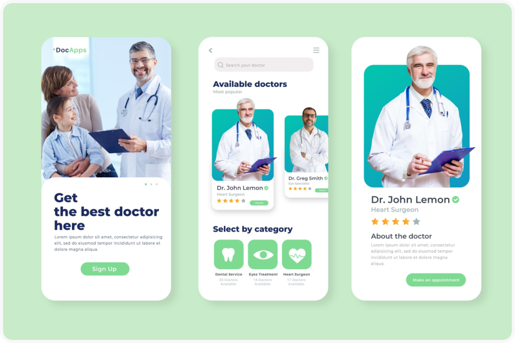 healthcare app design example