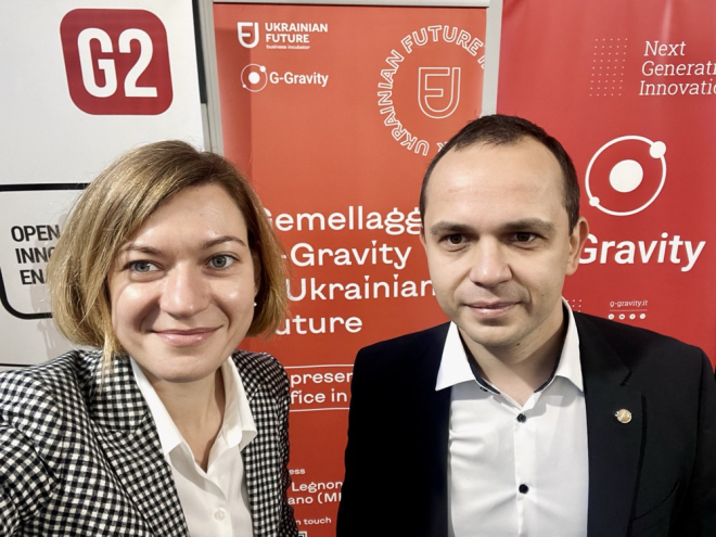 Illia and Kateryna at Milan Insurtech