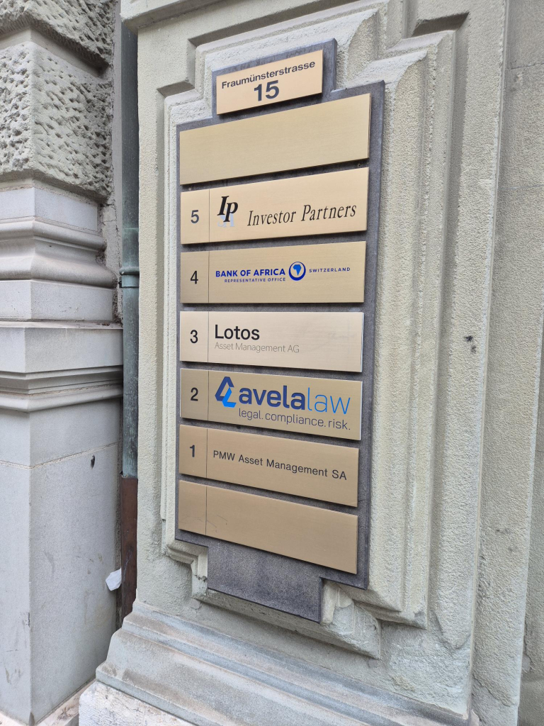 AvelaLaw offices in central Zurich