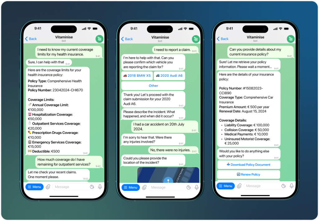 Chatbot for insurance companies