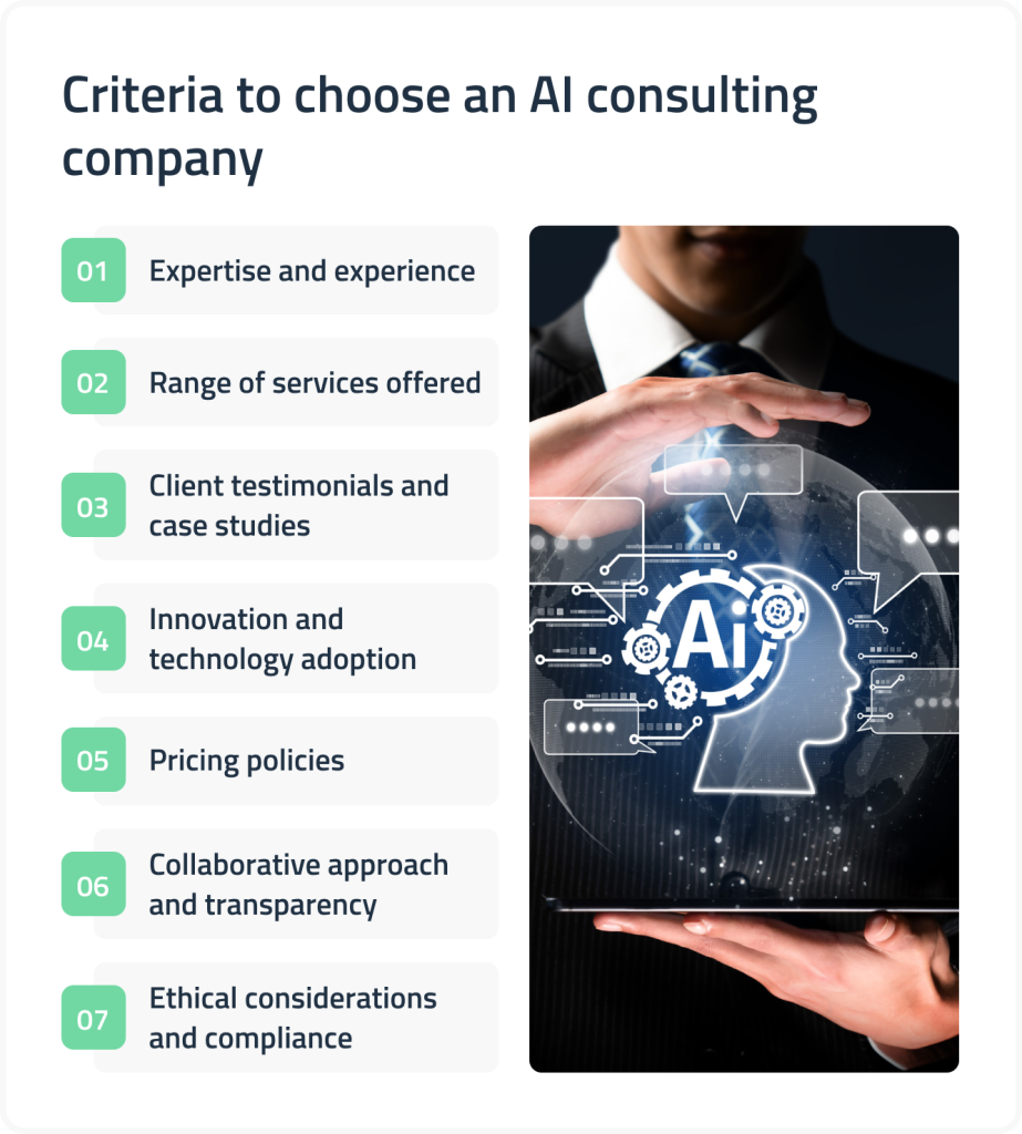 Criteria to choose AI consulting 