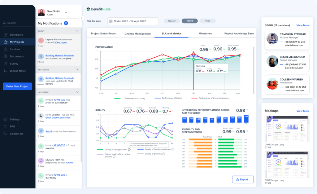insurtech dashboard benefitpulse