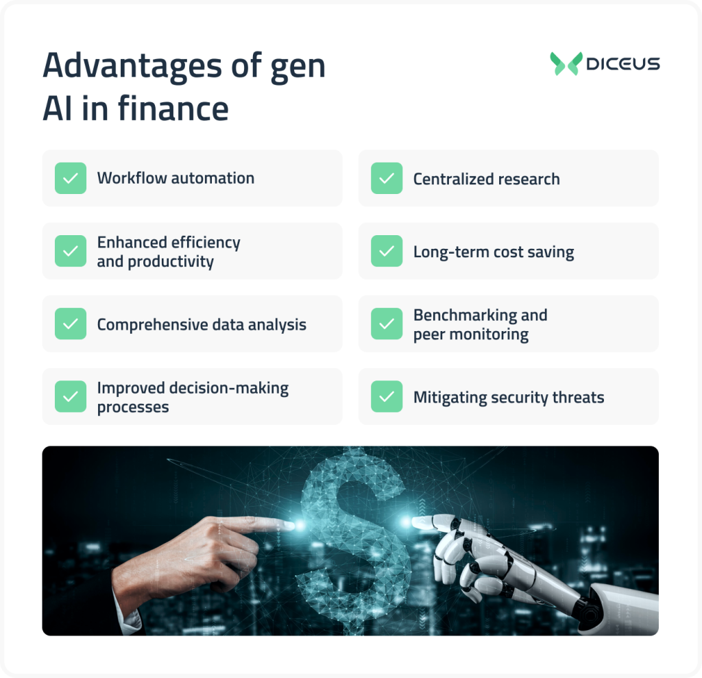 Advantages of generative AI in finance